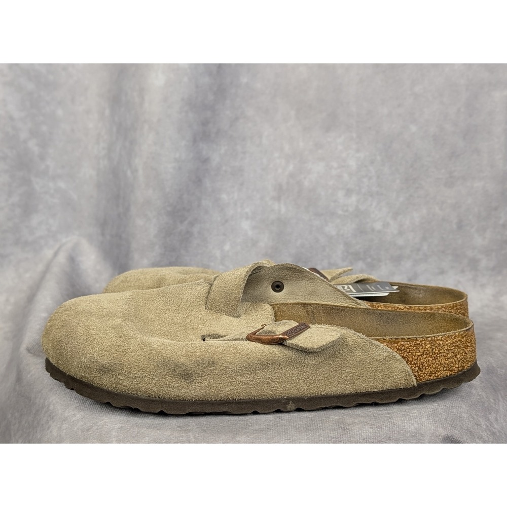 Birkenstock Boston Soft Footbed Taupe Suede Clogs Womens 9 EU 40 Regular